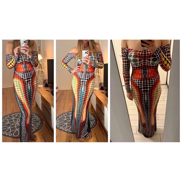 John Paul Gautier Design Optical Illusion Mod Dot Dress - Picture 7 of 9